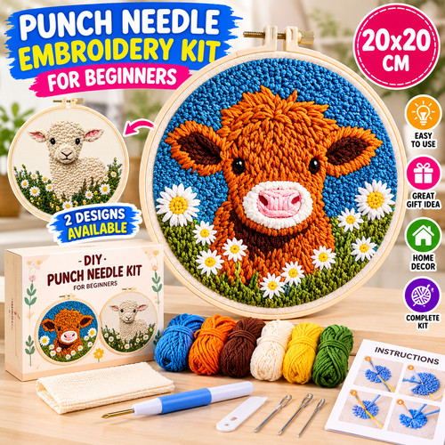 Punch needle kit for - punch,
