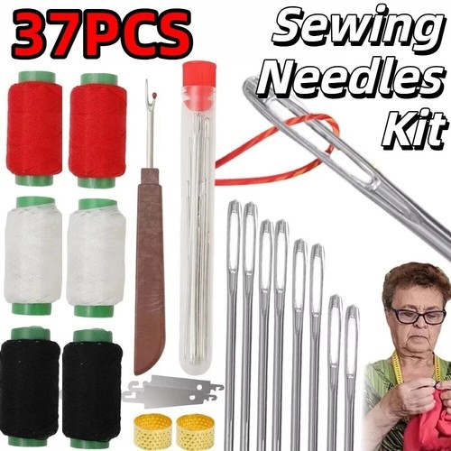 37pcs big eye steel needles - big,