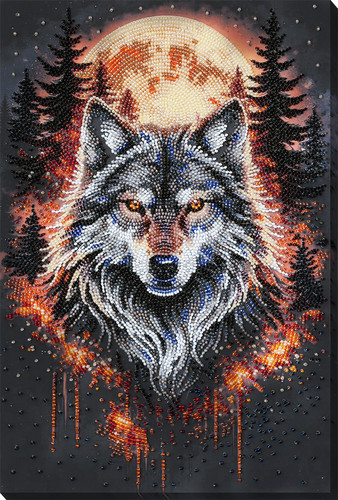 Alpha wolf bead embroidery kit - wolf,