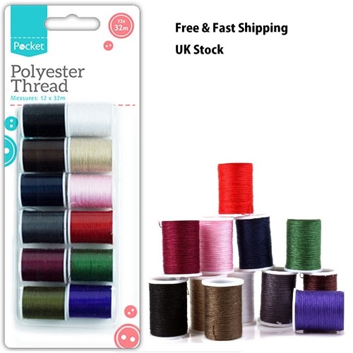 12x cotton thread spools - 12x,