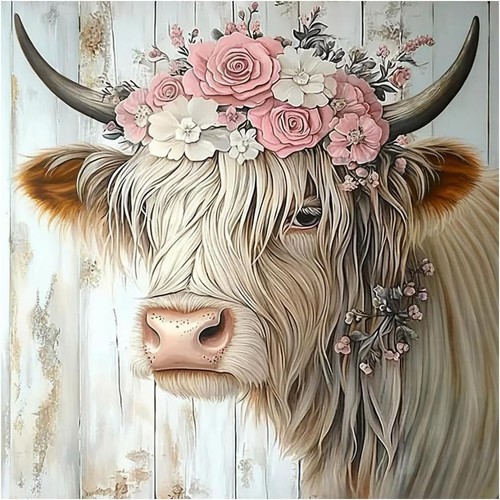 Highland cow diamond - highland, painting