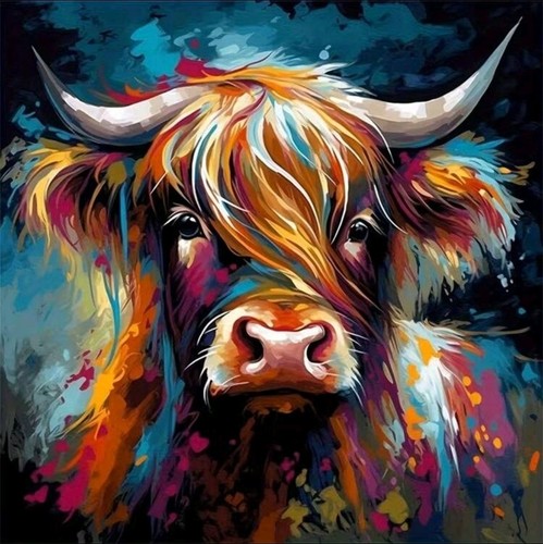 Cute rainbow highland - cute, cow