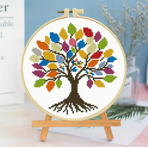Floral tree embroidery diy - tree,