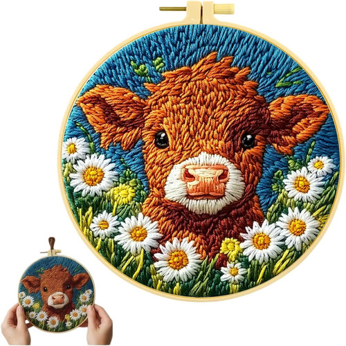 Highland cow embroidery kit - highland,