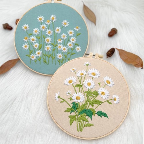 2pc daisies flower embroidery - flower,