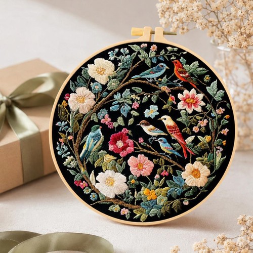 Floral cross stitch - cross, kit