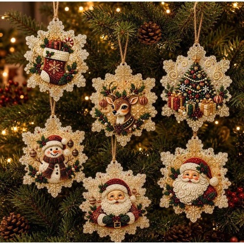 6pcs diy christmas diamond - christmas,